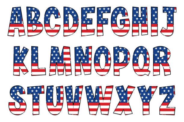 istock Handcrafted American Flag Letters. Color Creative Art Typographic Design 1496155632