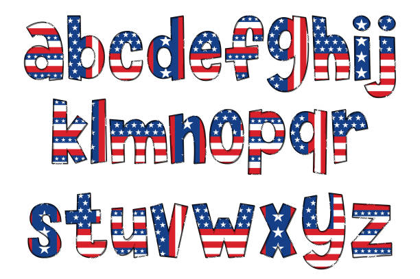istock Handcrafted American Flag Letters. Color Creative Art Typographic Design 1496155786
