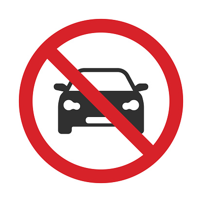 Forbidden car icon vector illustration logo template.