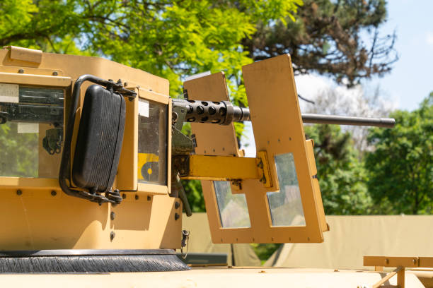 istock Browning heavy machine gun turret on an armored HMMWV (Humvee) 1496157349
