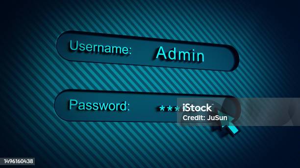 Web Browser Login Page Username And Password Entry 3d Illustration ...