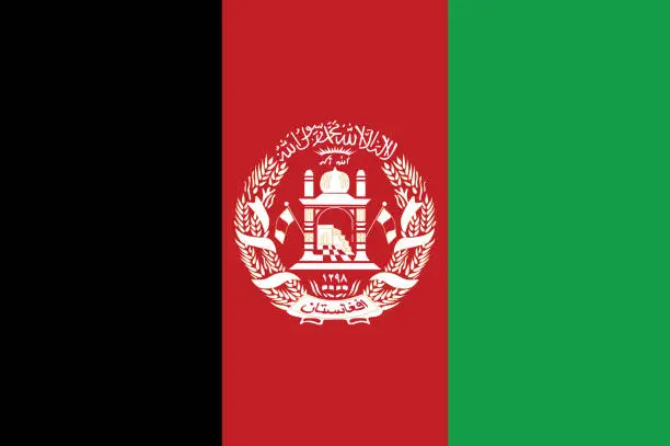 Vector illustration of Afghanistan flag. Vector illustration. National flag of Afghanistan.