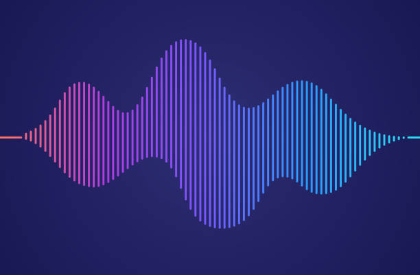 illustrazioni stock, clip art, cartoni animati e icone di tendenza di audio line podcast sound wave form gradient - onda sonora