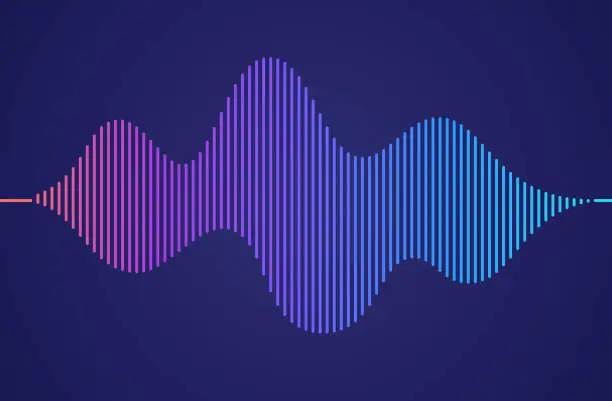 Vector illustration of Audio Line Podcast Sound Wave Form Gradient