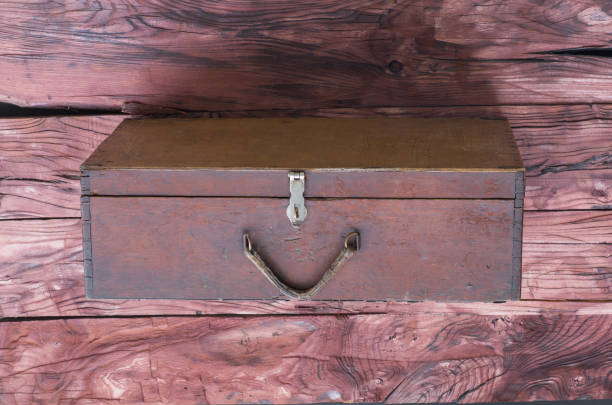 istock ancient wooden suitcase on wooden background 1496170060