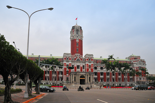 Taipei, Taiwan / Formosa / ROC: Presidential Office Building, aka Presidential Palace - the president is the supreme commander land, sea and air military forces - It was the Governor's Office during the Japanese occupation, completed in the 8th year of Taisho (1919), designed by architect Uheiji Nagano - Ketagalan Boulevard, Zhongzheng District.