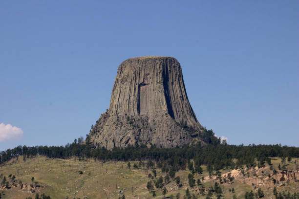 istock Devil's Tower View with Vibrant Clear Blue Sky in the Background 1496174296
