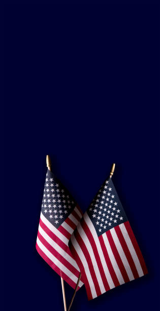 istock American Flag on the navi blue background with copy space . Border for Independence day or Veteran's day. 1496174591