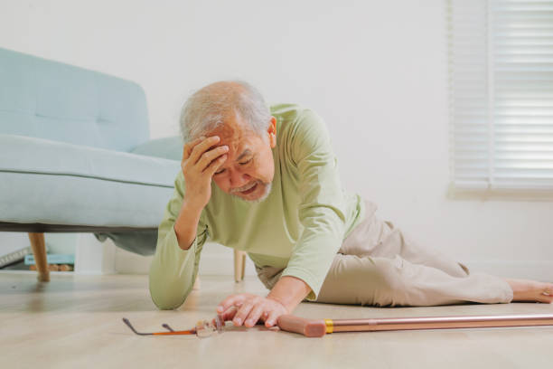 istock Senior man slip and fall, Elderly people with accident 1496183513