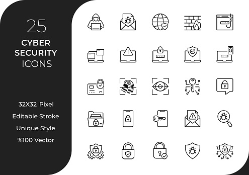 This collection showcases a variety of icons that capture the essence of data protection, network security, encryption, and more. Each meticulously crafted icon symbolizes concepts such as firewalls, antivirus, secure authentication, and incident response.