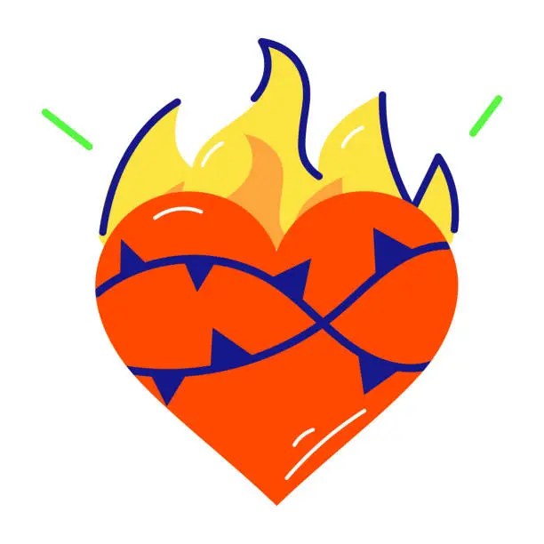 Vector illustration of Heart Fire