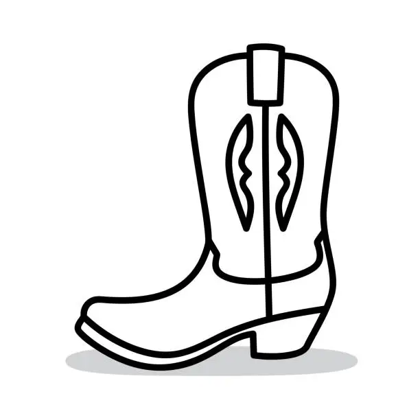 Vector illustration of Cowboy Boot Doodle 5