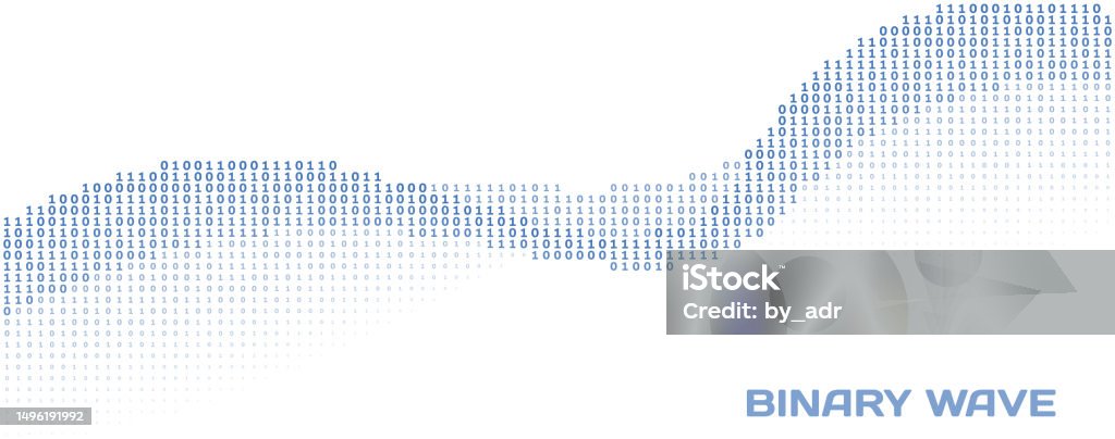 Simple Blue Binary Wave Vector Graphics Stock Illustration - Download ...