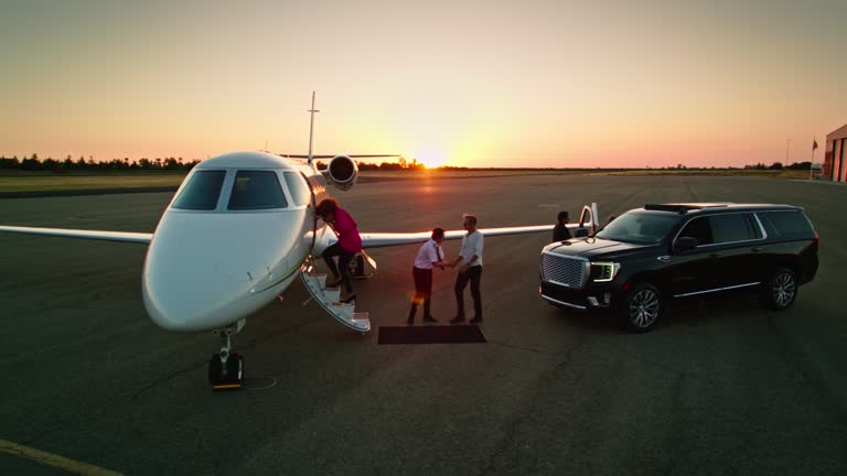 Woman Entering Private Jet and Bringing Her Friends Along