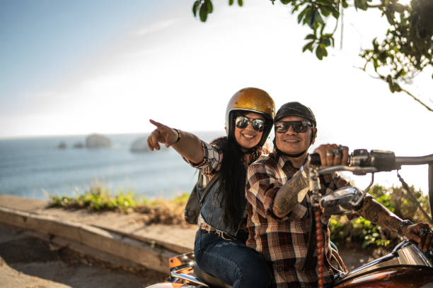 istock Mature couple enjoying a motorcycle road trip 1496199198