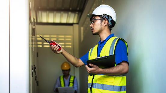 Engineer Fu Electrical Engineer Working In Control Room Electrical Engineer Man ...