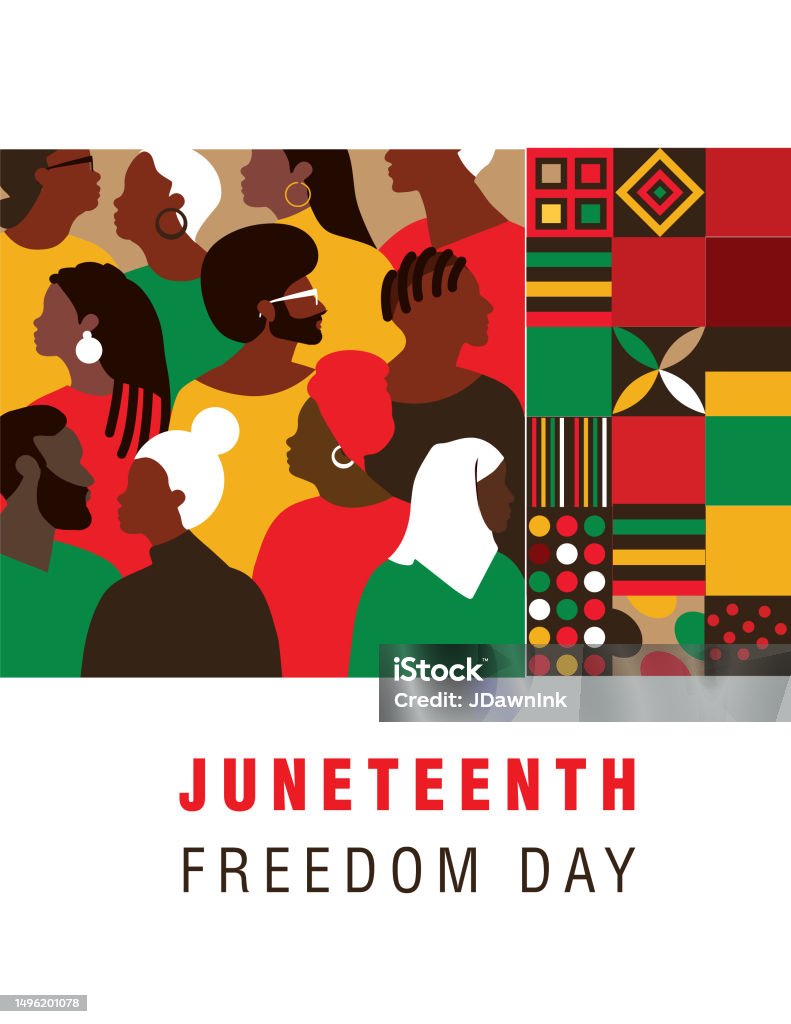 Juneteenth Post Design Juneteenth Freedom Day Celebration Vertical Design Template With Crowd ...