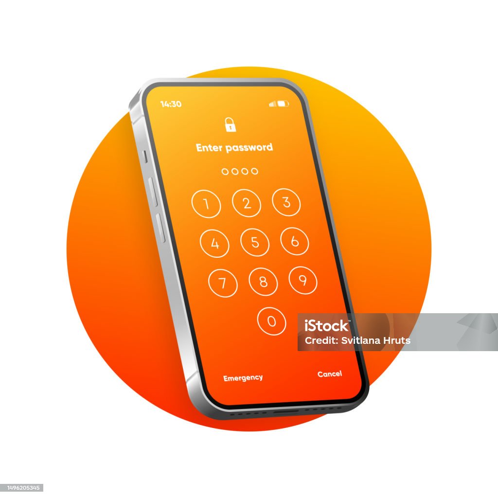 Screen Lock Authentication Password Smartphone Template Phone Passcode ...