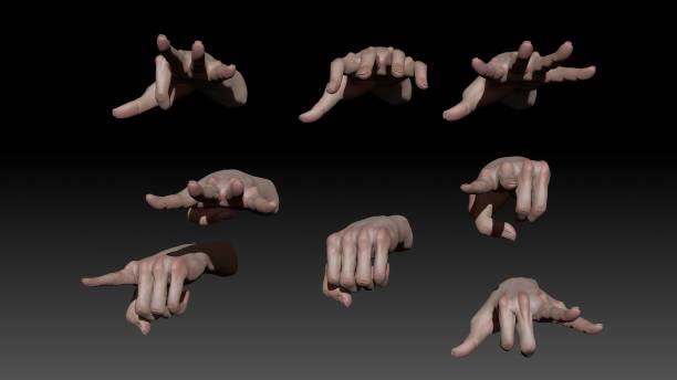 istock Female Arm and Hand Sculpt pose render of background. 3d rendering 1496206583