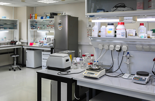 Laboratory of Biological Research. The interior of a modern scientific laboratory.