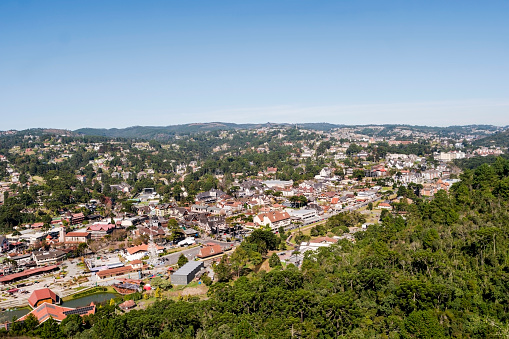 Aerial view of Campos do Jordao city. A famous and touristic city in Sao Paulo state.