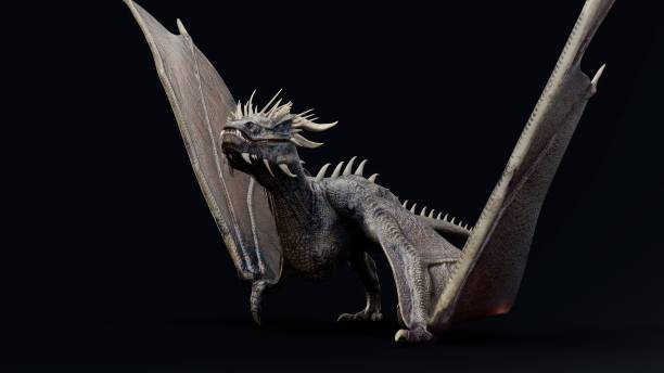 istock Wyvern type Dragon pose render of background. 3d rendering 1496211357