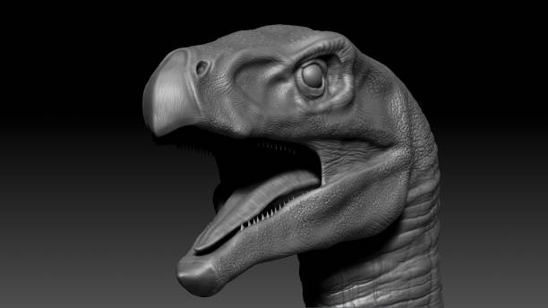istock Therizinosaurus pose render of background. 3d rendering 1496211719