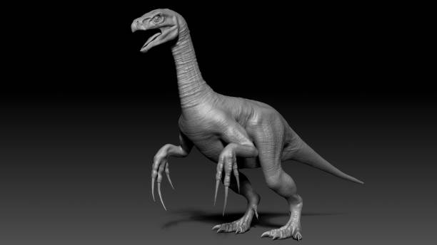 istock Therizinosaurus pose render of background. 3d rendering 1496211730