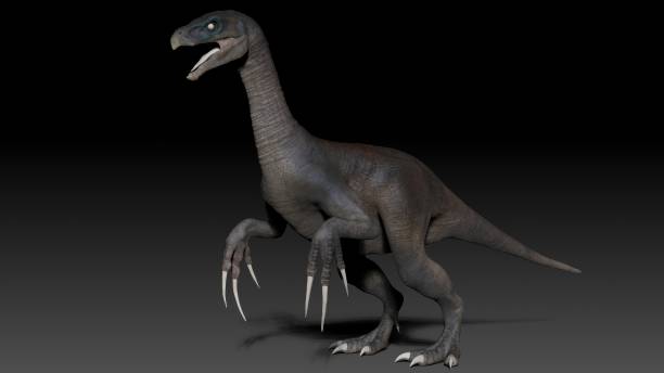 istock Therizinosaurus pose render of background. 3d rendering 1496211732