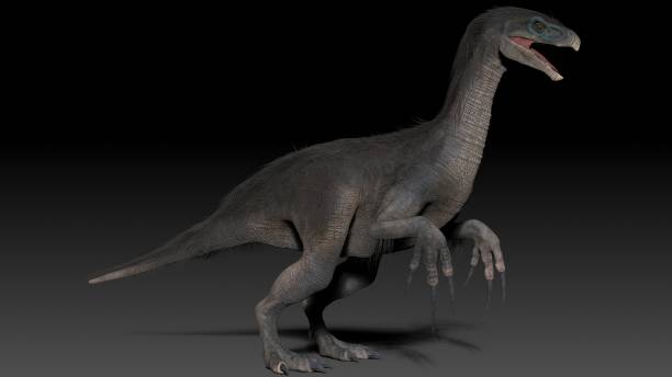 istock Therizinosaurus pose render of background. 3d rendering 1496211745