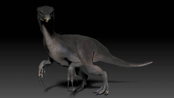 istock Therizinosaurus pose render of background. 3d rendering 1496211759