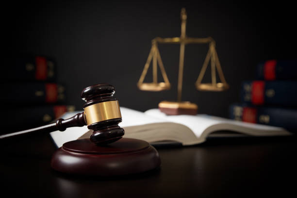 istock Gavel leaning against a row of law books 1496215536