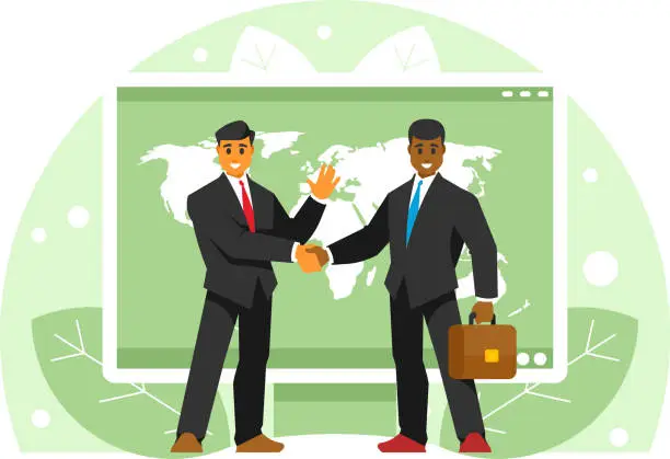 Vector illustration of Businessmen shaking hands