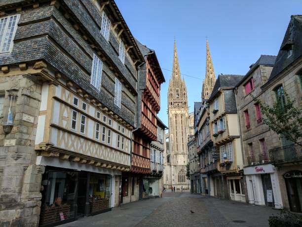 istock Saint Corentin Cathedral and Kereon Street in Quimper 1496218291