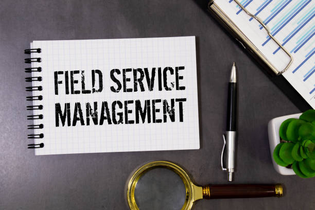 istock Field Service Management words in an office notebook. 1496221232