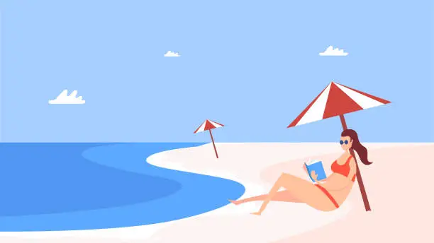 Vector illustration of Summer day at the beach