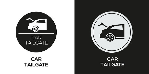 Car tailgate Icon, Vector sign.