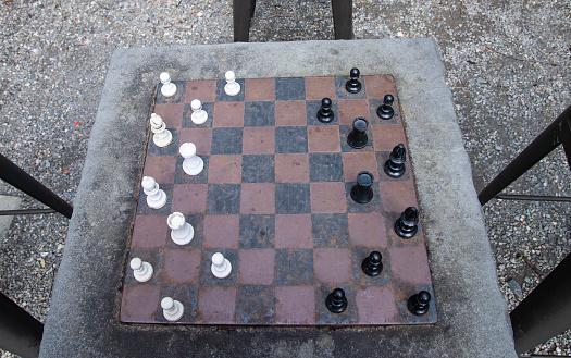 A view of a  chess set