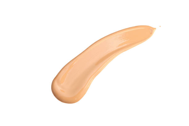 istock Make up smear foundation smudge texture isolated on white background with clipping path. Make up foundation abstract composition smudge texture background. 1496247131