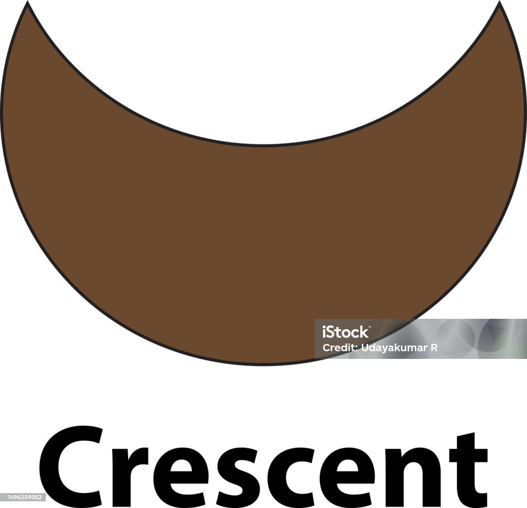 Basic Cresant Shape Crescent Geometric Shape Brown Color Vector Stock Illustration ...