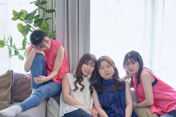 istock Four women relaxing in the room 1496291097