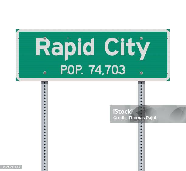 Tanda Jalan Rapid City Population Ilustrasi Stok Unduh Gambar