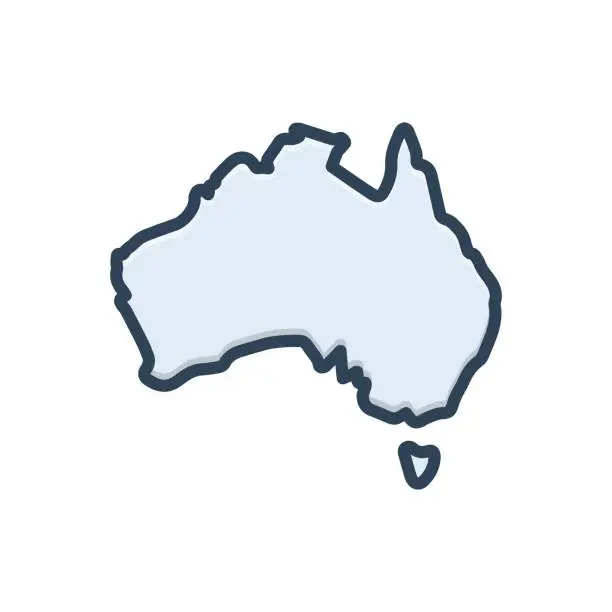 Vector illustration of Aus map