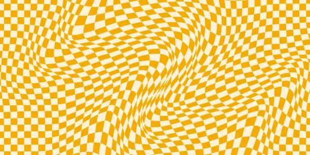 Vector illustration of Distorted checkered pattern abstract background design