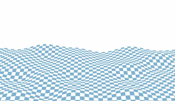 Vector illustration of Distorted checkered pattern abstract background design