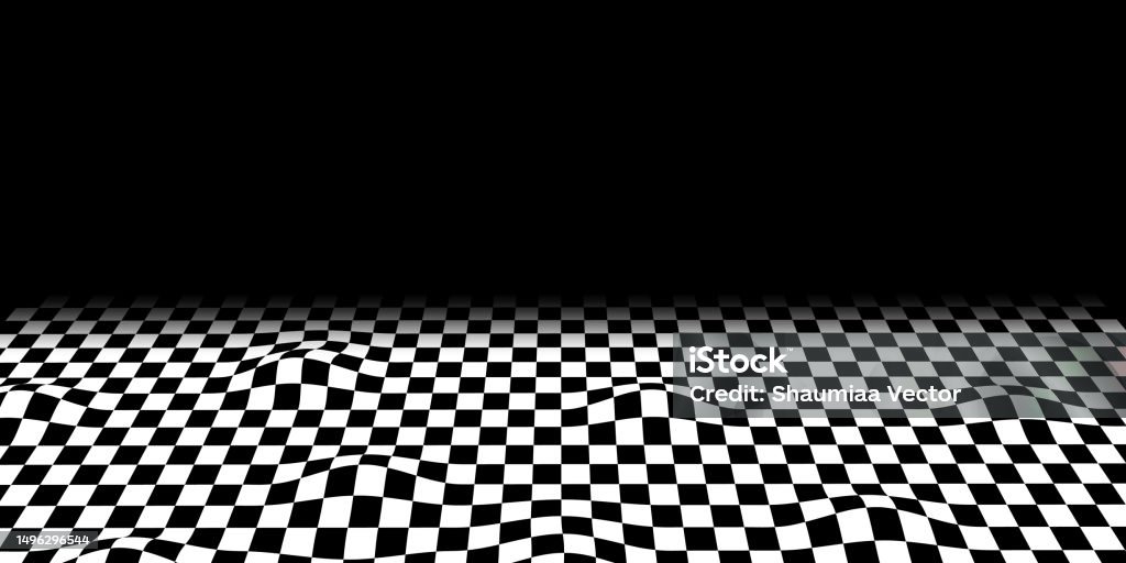 Distorted Checkered Pattern Abstract Background Design Stock ...