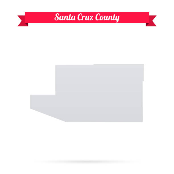Santa Cruz County, Arizona. Map on white background with red banner Map of Santa Cruz County - Arizona, isolated on a blank background and with his name on a red ribbon. Vector Illustration (EPS file, well layered and grouped). Easy to edit, manipulate, resize or colorize. Vector and Jpeg file of different sizes. nogales arizona stock illustrations