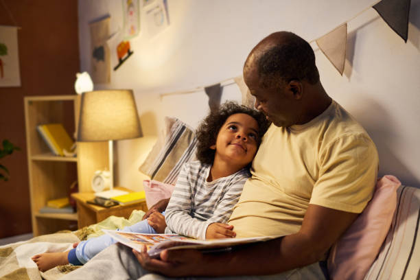 istock Dad reading book to child before sleep 1496297853