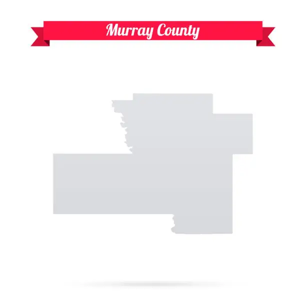 Vector illustration of Murray County, Oklahoma. Map on white background with red banner