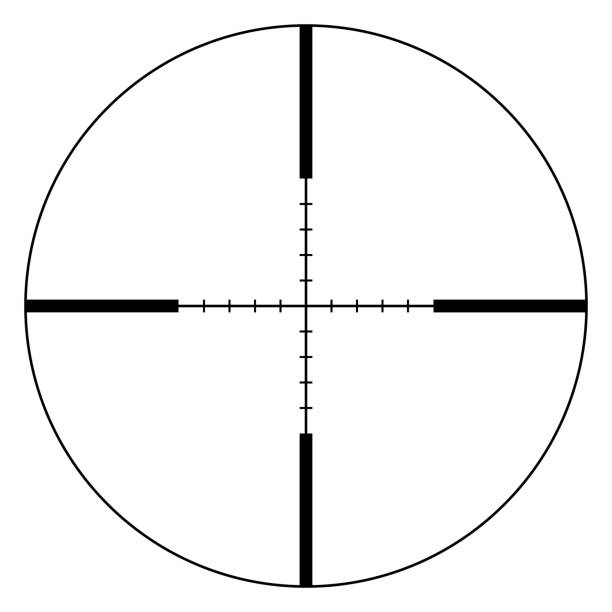 einfaches ziel- oder zielfernrohrsymbol - fadenkreuz stock-grafiken, -clipart, -cartoons und -symbole